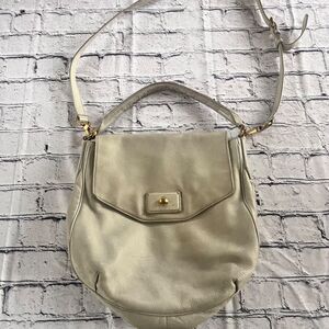 MARC by Marc Jacobs Nude Convertible Leather Bag Crossbody Turnlock Logo Gold